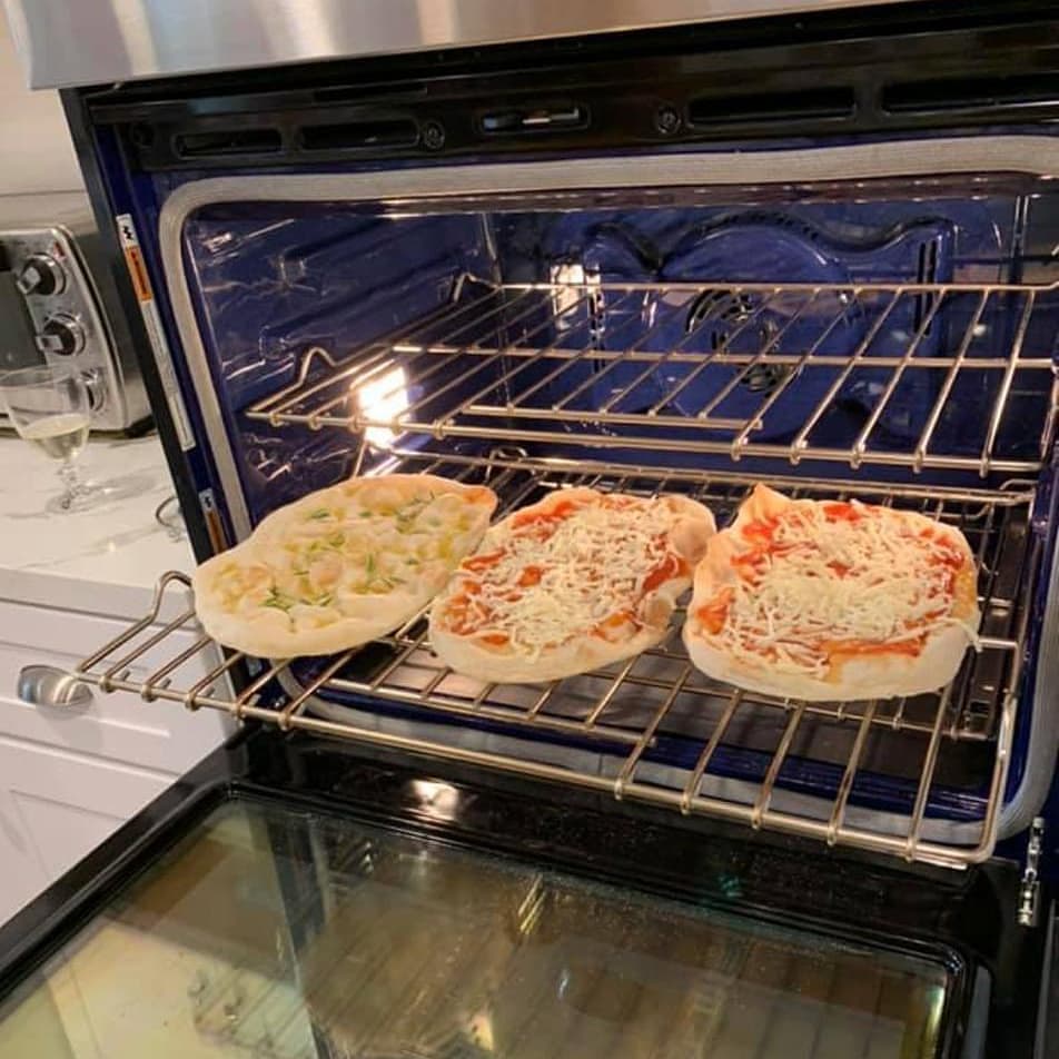 baking pizza